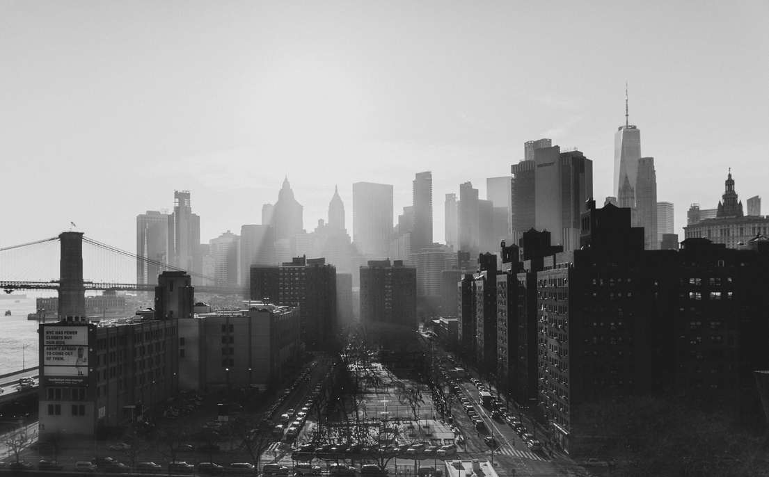 A Grayscale Photo of Buildings in New York City